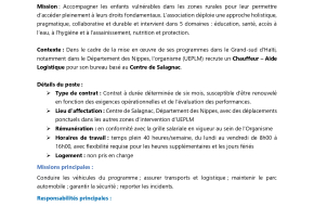 Chauffeur –Aide Logistique