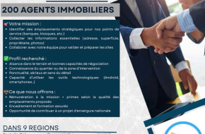 AGENTS IMMOBILIERS (Recrutement de 200 Agents Immobiliers)